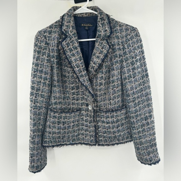 Brooks brothers tweed blazer bucle jacket size 4